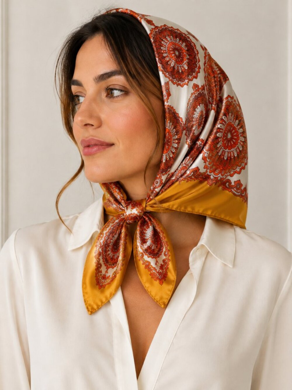 Vintage Paoli Women's Head Neck Scarf Made in Japan 26" x 26" 100% Acetate
